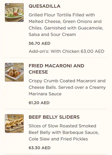 The Cheesecake Factory Menu, Menu for The Cheesecake Factory, Al Maryah Island, Abu Dhabi 