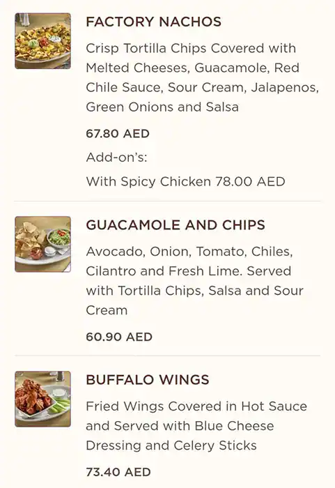 The Cheesecake Factory Menu, Menu for The Cheesecake Factory, Al Maryah Island, Abu Dhabi 