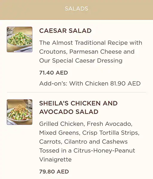 The Cheesecake Factory Menu, Menu for The Cheesecake Factory, Al Maryah Island, Abu Dhabi 