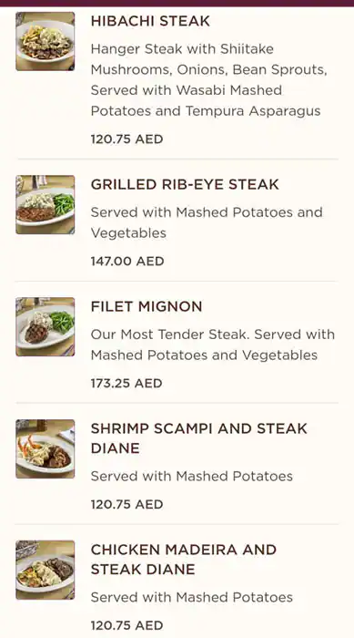 The Cheesecake Factory Menu, Menu for The Cheesecake Factory, Al Maryah Island, Abu Dhabi 