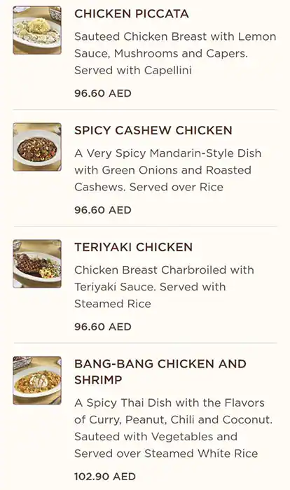 The Cheesecake Factory Menu, Menu for The Cheesecake Factory, Al Maryah Island, Abu Dhabi 