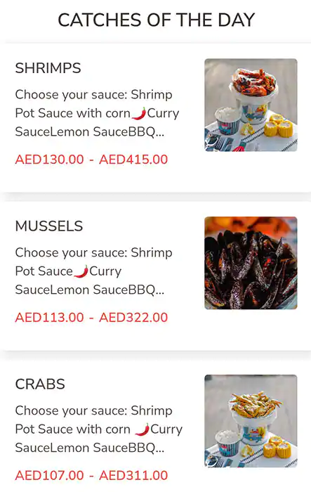 Shrimp Pot Menu, Menu for Shrimp Pot, Al Mushrif, Abu Dhabi 