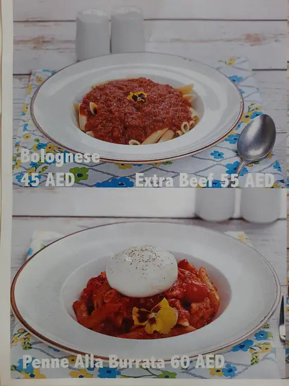 Mamma Mia Menu, Menu for Mamma Mia, Al Mushrif, Abu Dhabi 