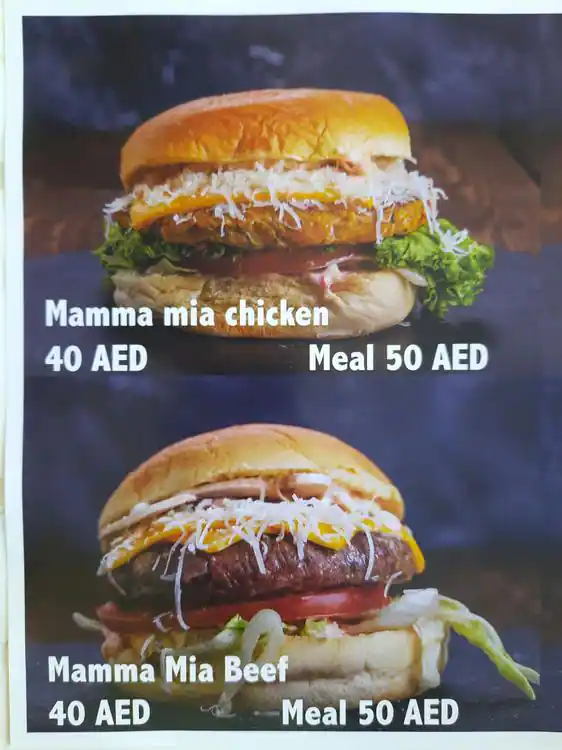 Mamma Mia Menu, Menu for Mamma Mia, Al Mushrif, Abu Dhabi 