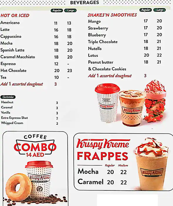 Krispy Kreme - كرسبي كريم Menu 