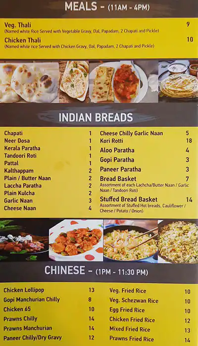 Empire Mangalore Restaurant Menu 