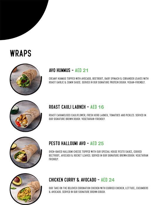 Wrapped Menu, Menu for Wrapped, University City, Sharjah 