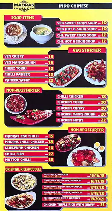 Madras Bucket Biryani (Al Jazeerah Al Jameela Cafeteria) Menu 