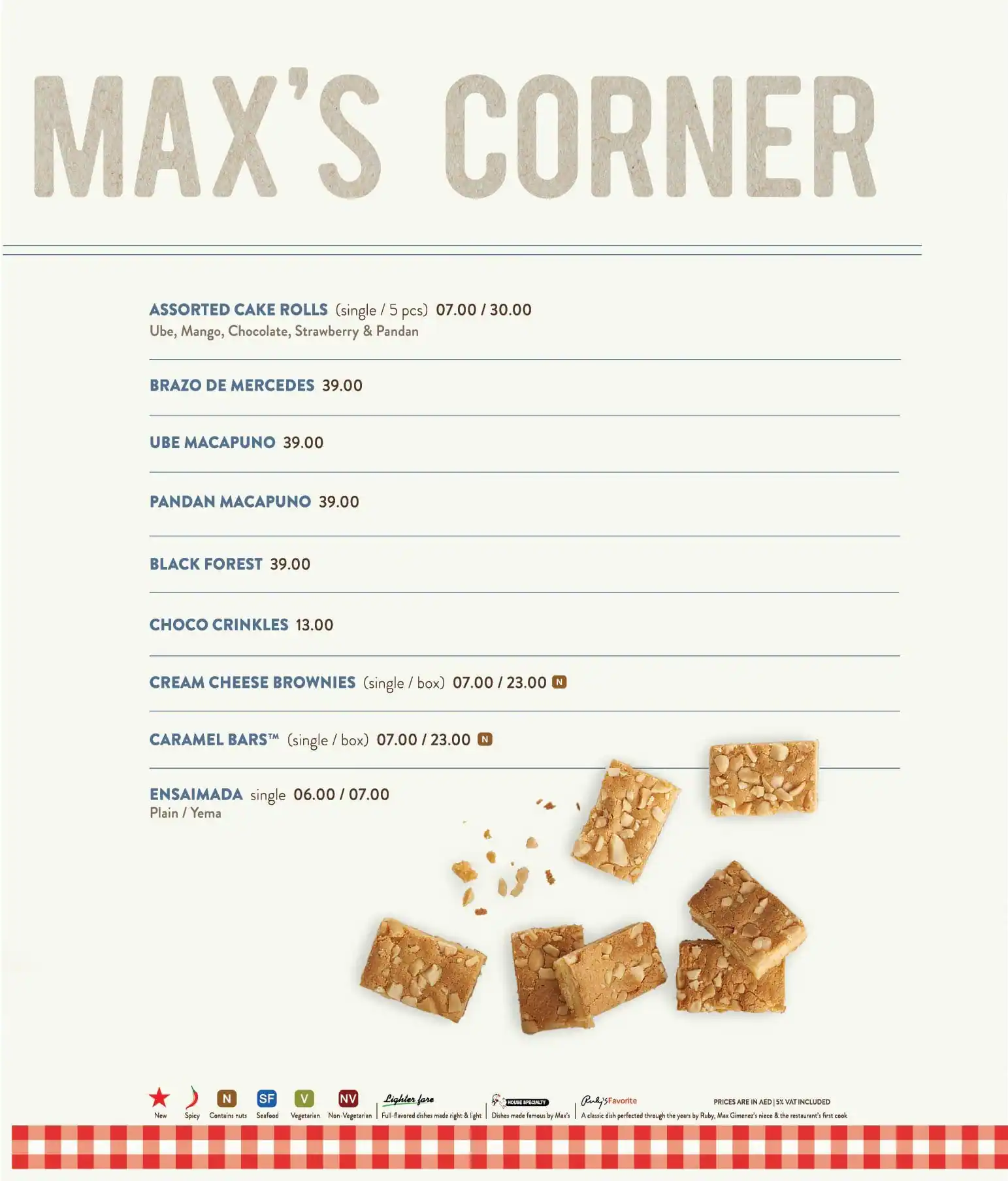 Max's Restaurant Menu, Menu for Max's Restaurant, Al Nahda, Sharjah 