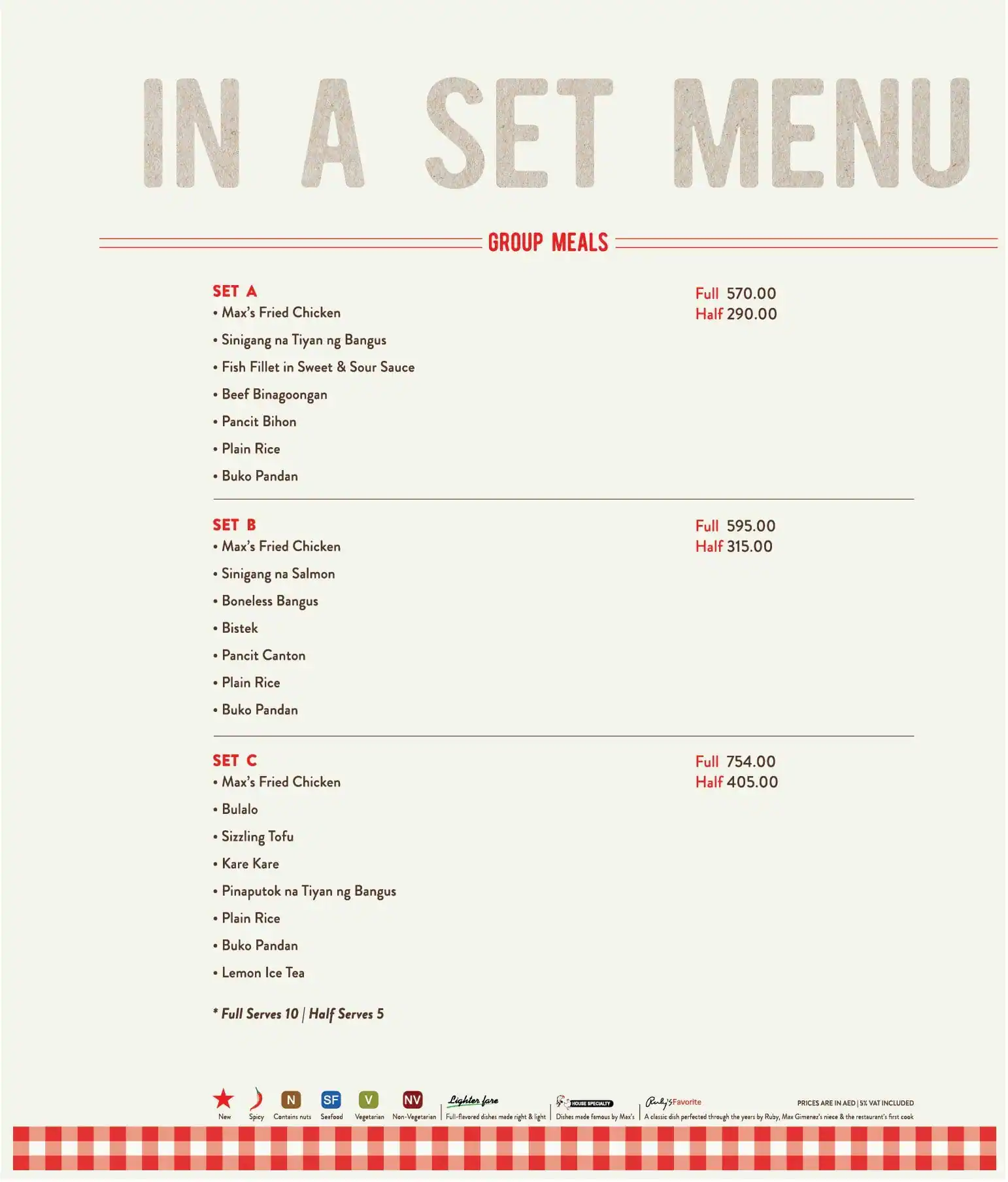 Max's Restaurant Menu, Menu for Max's Restaurant, Al Nahda, Sharjah 