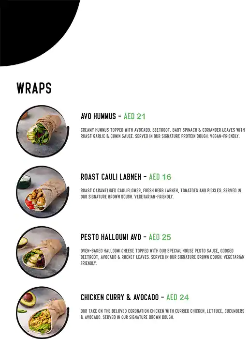 Wrapped Menu, Menu for Wrapped, Al Tallah, Ajman 