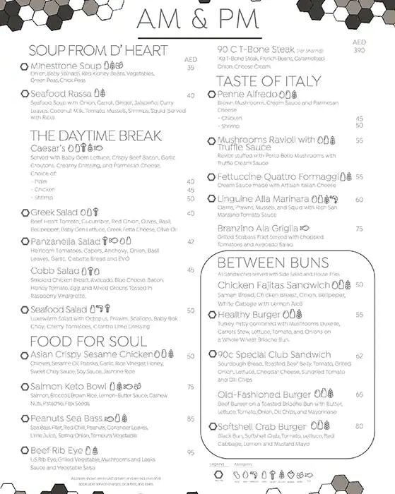 90 Centigrade - Grand Millennium Menu 