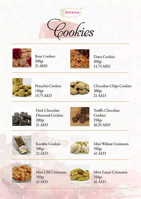 Katrina Sweets & Confectionery Menu 