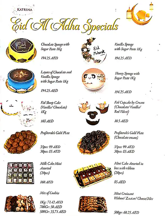 Katrina Sweets & Confectionery Menu 