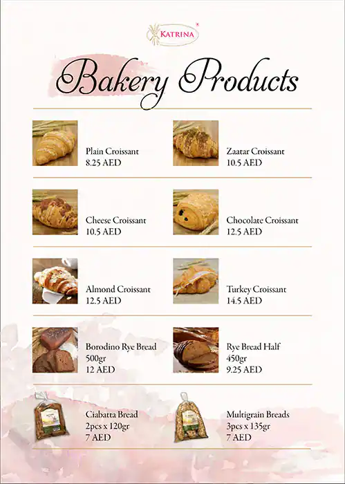 Katrina Sweets & Confectionery Menu 