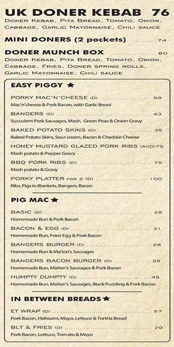 Easy Tiger Restaurant Menu, Menu for Easy Tiger Restaurant, Al Markaziya, Abu Dhabi 