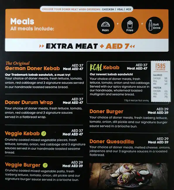 Doner Kebab Menu, Menu for Doner Kebab, Al Karamah, Abu Dhabi 