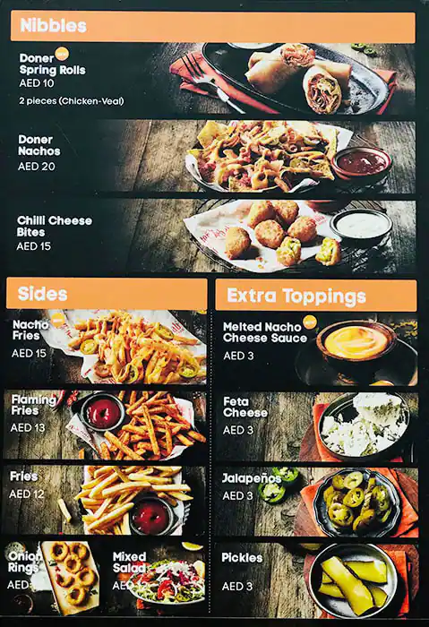 Doner Kebab Menu, Menu for Doner Kebab, Al Karamah, Abu Dhabi 