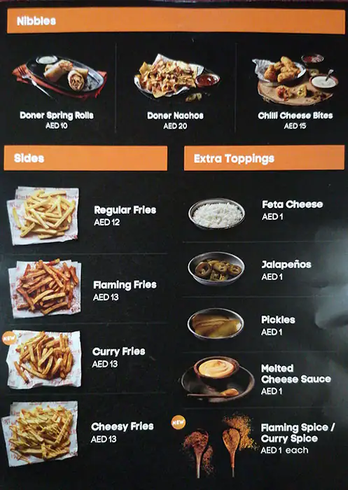 Doner Kebab Menu, Menu for Doner Kebab, Al Karamah, Abu Dhabi 