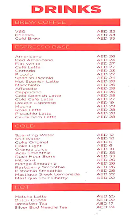 BRDG Concept Cafe Menu, Menu for BRDG Concept Cafe, Al Dhafrah, Abu Dhabi 