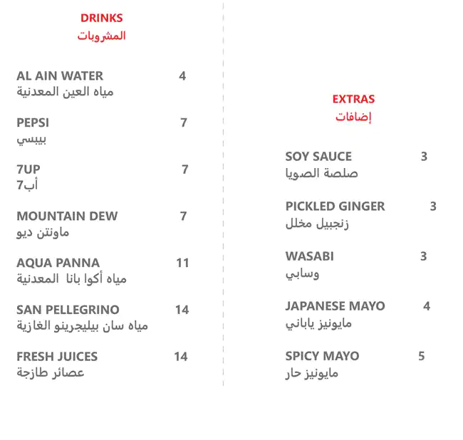 Otaku Poke Menu, Menu for Otaku Poke, Al Dhafrah, Abu Dhabi 