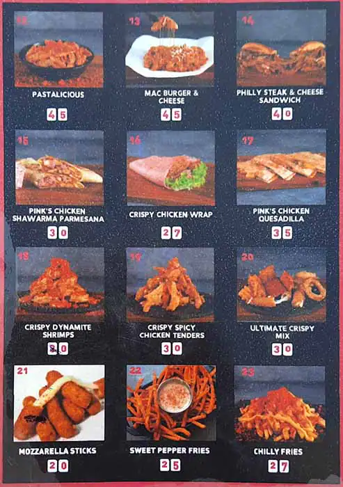 Pink Burger Menu, Menu for Pink Burger, Al Khubeirah, Abu Dhabi 