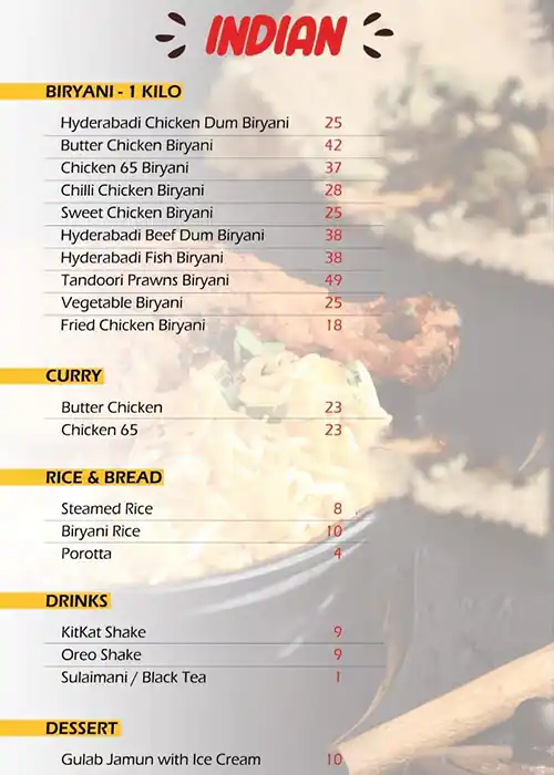 Biryani Concepts Menu, Menu for Biryani Concepts, Mussafah Shabiya, Abu Dhabi 