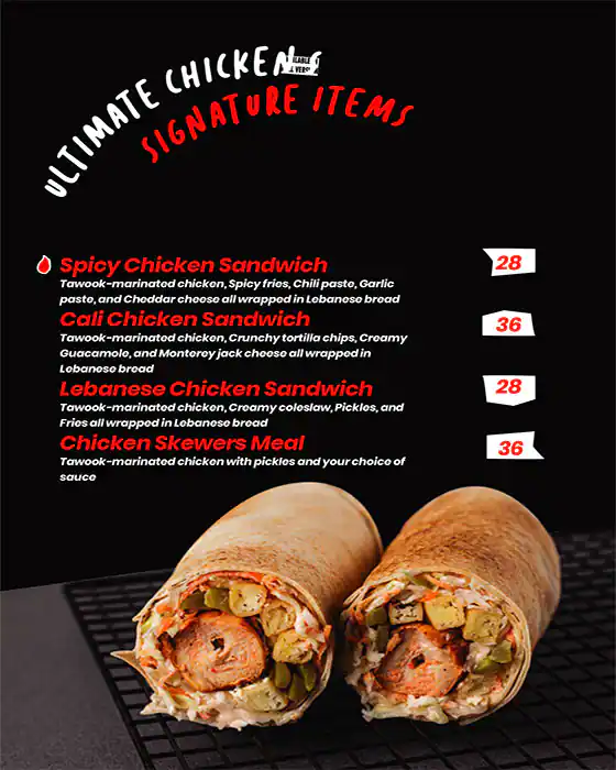 Ultimate Chicken - Wraps, Platters & Bites Menu 