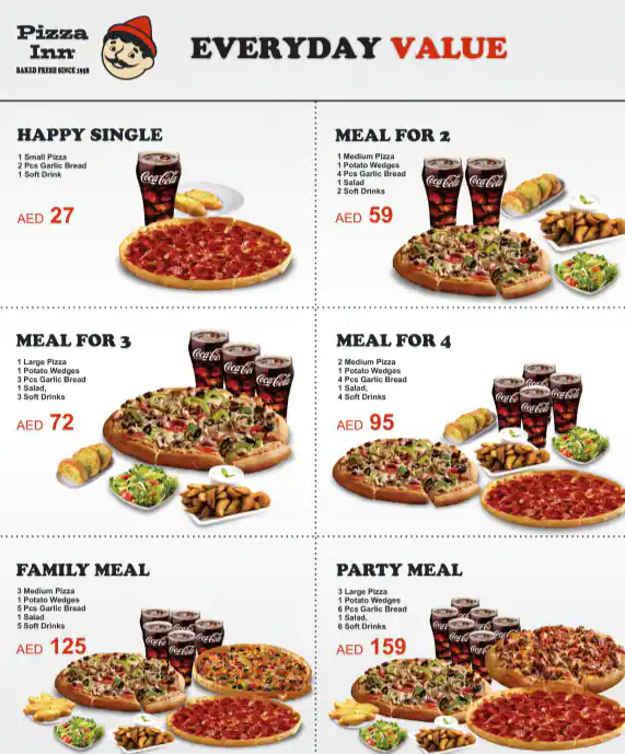 Pizza Inn Menu, Menu for Pizza Inn, Al Khan, Sharjah 