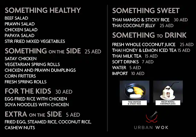 Urban Wok by Dr. O Menu, Menu for Urban Wok by Dr. O, Al Maryah Island, Abu Dhabi 