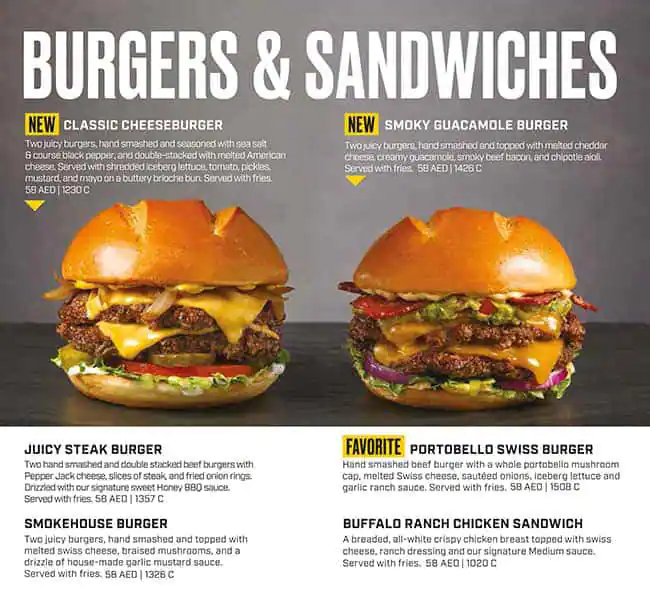 Buffalo Wild Wings Menu, Menu for Buffalo Wild Wings, University City, Sharjah 