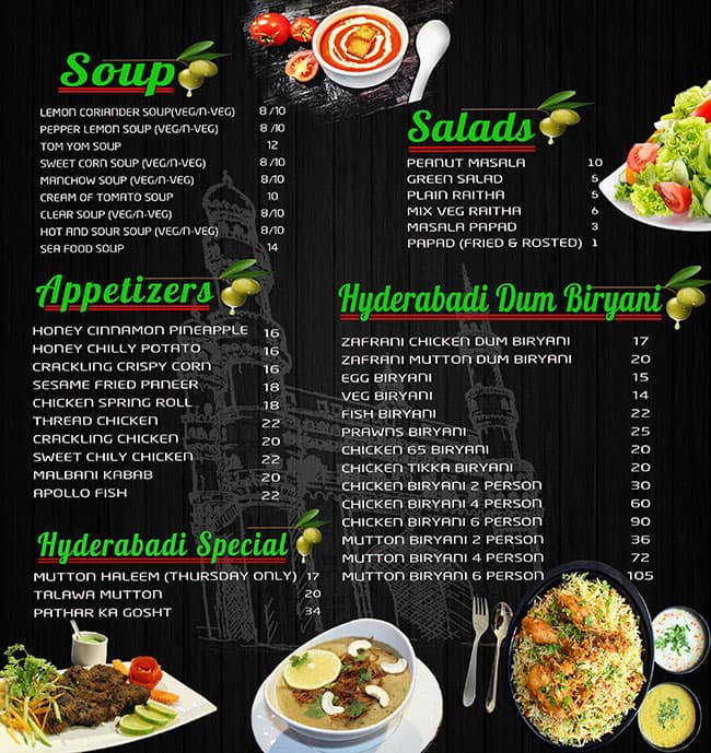 Zaitoon Multi Cuisine Restaurant Menu 