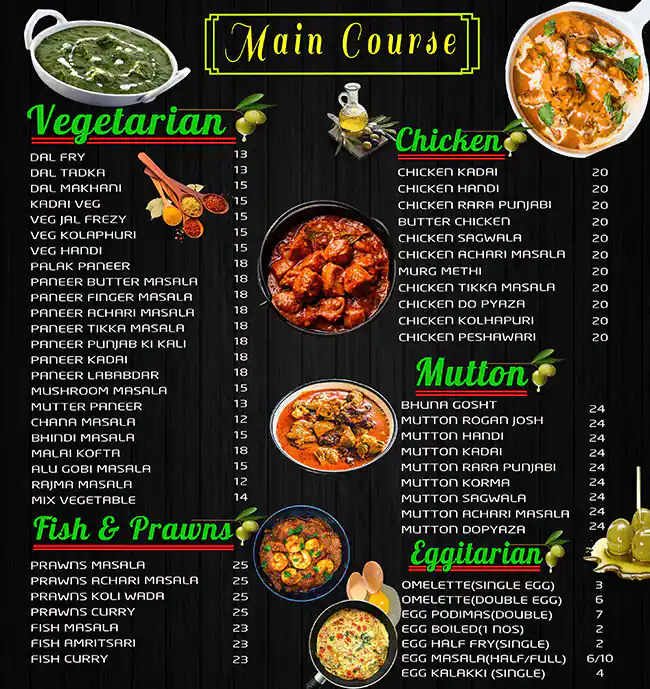 Zaitoon Multi Cuisine Restaurant Menu 