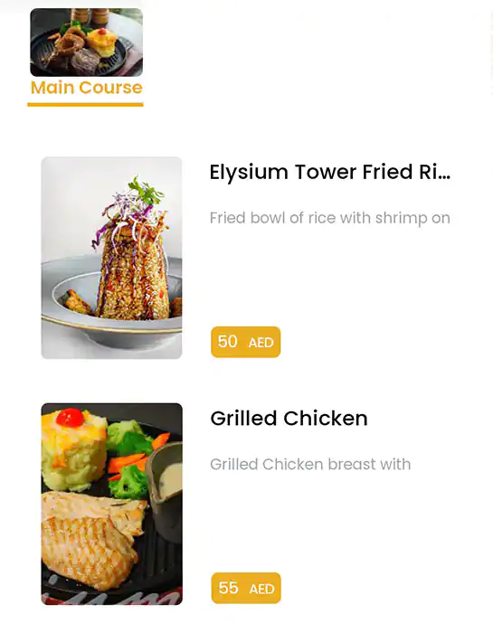 Elysium Cafe & Restaurant Menu 