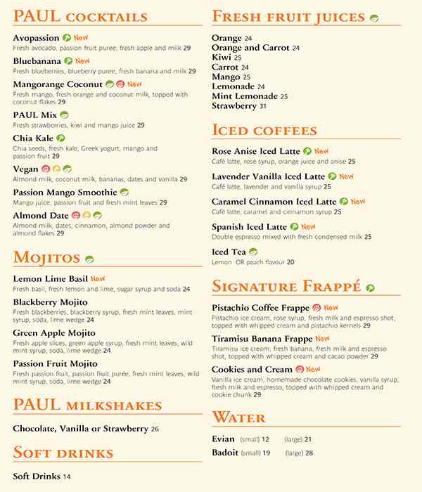 PAUL Bakery & Restaurant - مطعم ومخبز بول Menu 