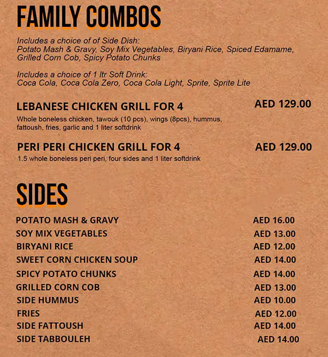 Bok Bok Grilled Chicken Menu, Menu for Bok Bok Grilled Chicken, Al Raha, Abu Dhabi 