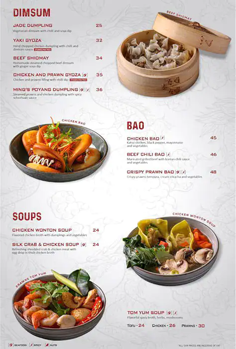 Ming's Chamber Menu, Menu for Ming's Chamber, Mussafah Sanaiya, Abu Dhabi 