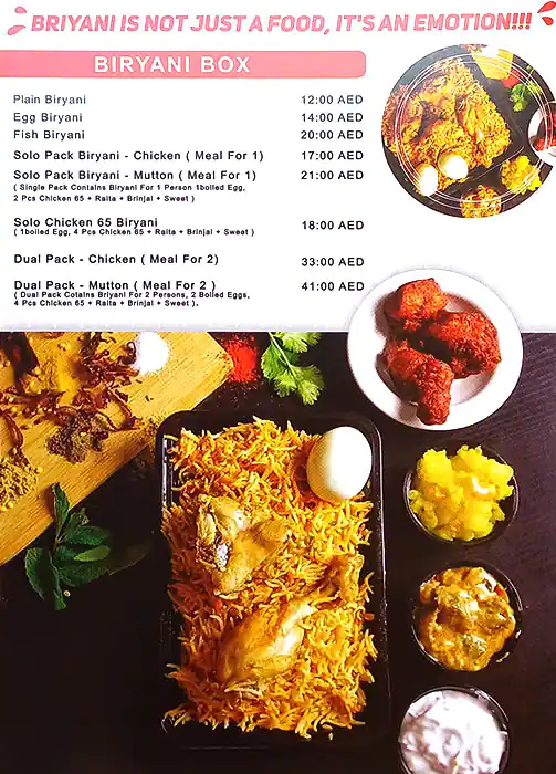 Chennai Bucket Biryani Menu, Menu for Chennai Bucket Biryani, Abu Shagara, Sharjah 