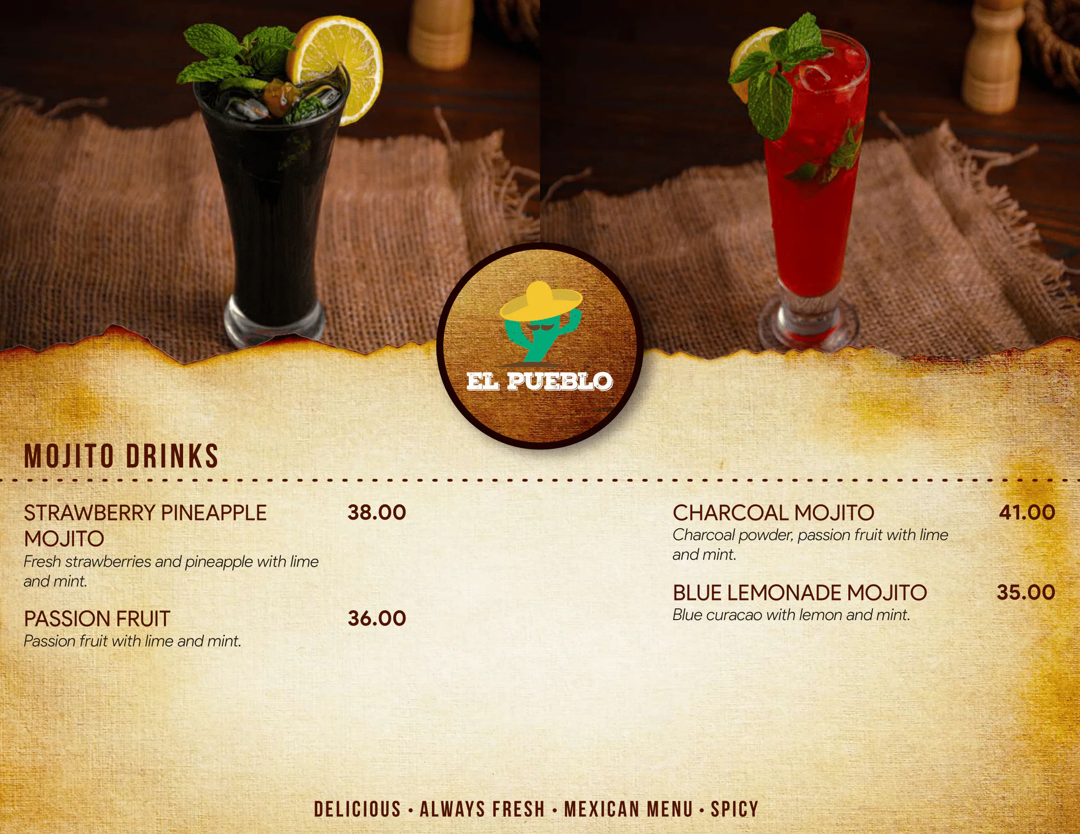 El Pueblo Menu, Menu for El Pueblo, Al Dhafrah, Abu Dhabi 