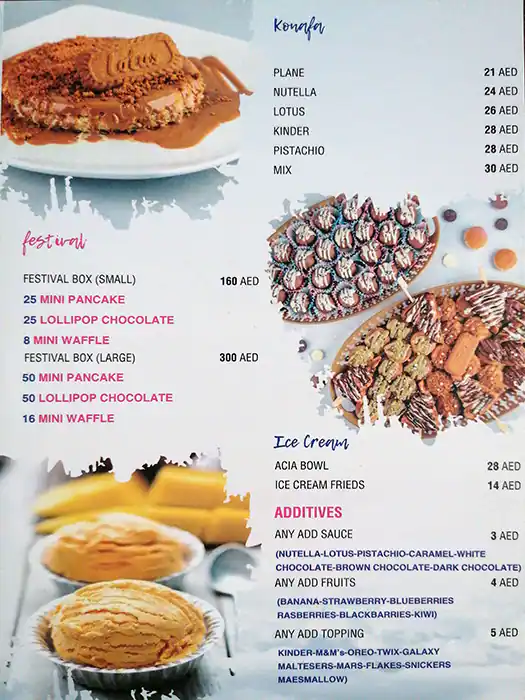 Crepelicious Sweet Menu, Menu for Crepelicious Sweet, Al Mushrif, Abu Dhabi 