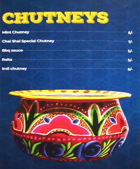 Chai Shai Restaurant And Coffee Shop Menu 