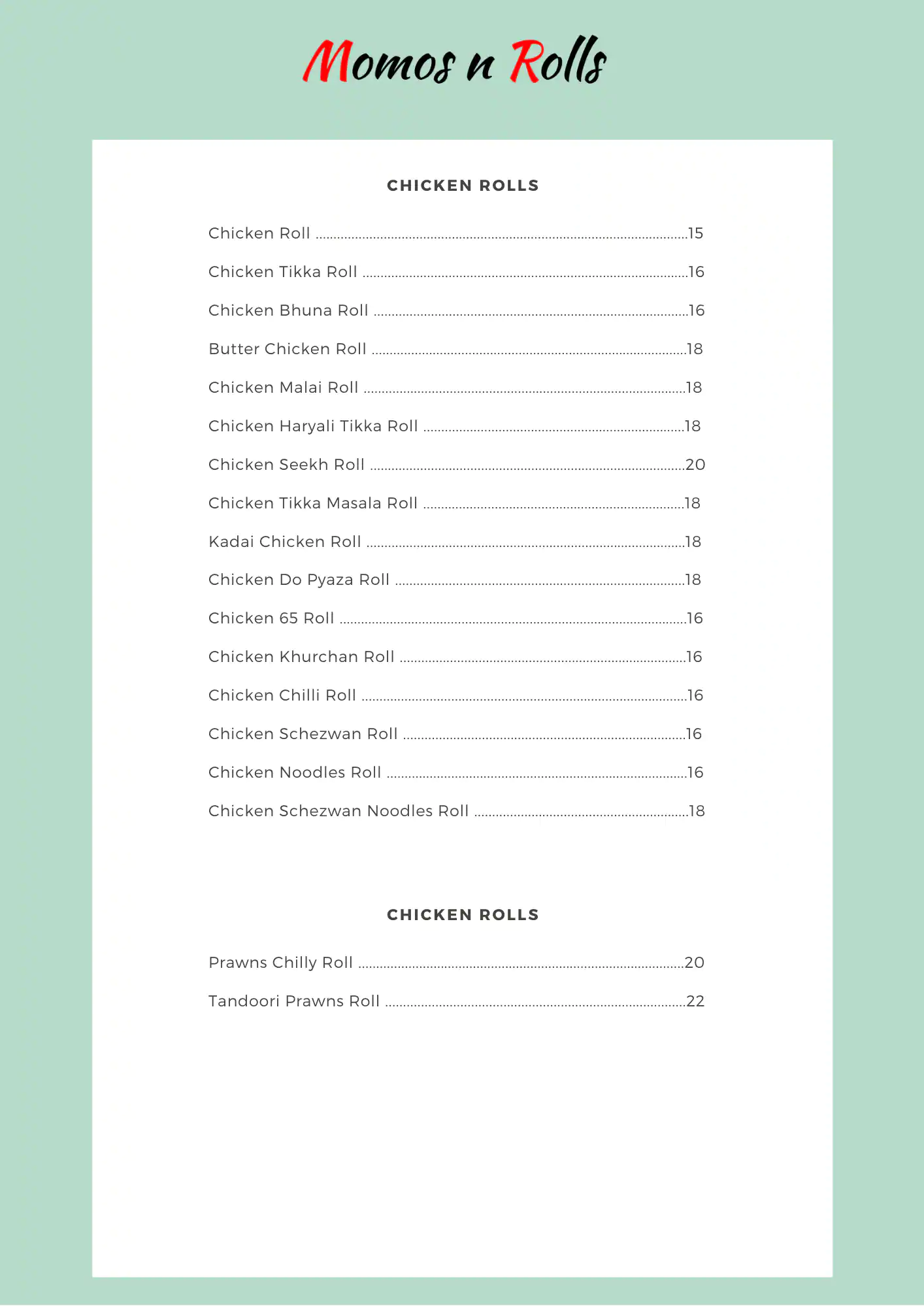 Momos n Rolls Menu, Menu for Momos n Rolls, Muwailih Commercial, Sharjah 