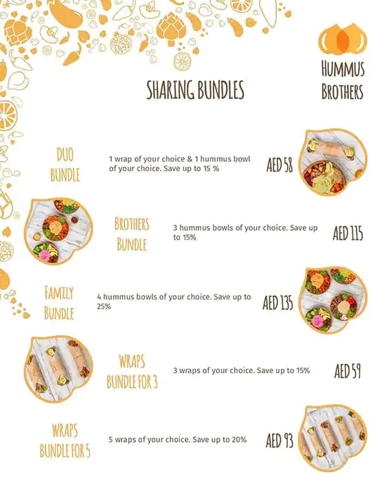 Hummus Brothers Menu, Menu for Hummus Brothers, Al Tallah, Ajman 