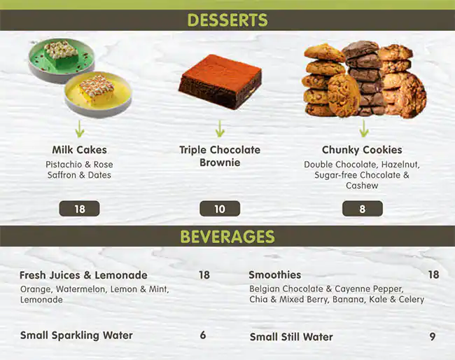 Salad HQ Menu, Menu for Salad HQ, Al Wahda, Abu Dhabi 