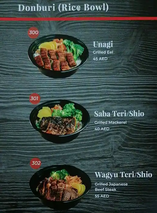 Samurai Japanese Restaurant  Menu 