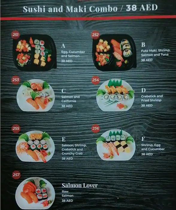 Samurai Japanese Restaurant  Menu 