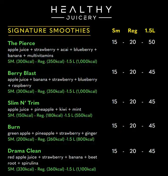 Healthy Juicery Menu, Menu for Healthy Juicery, Al Khalidiya, Abu Dhabi 