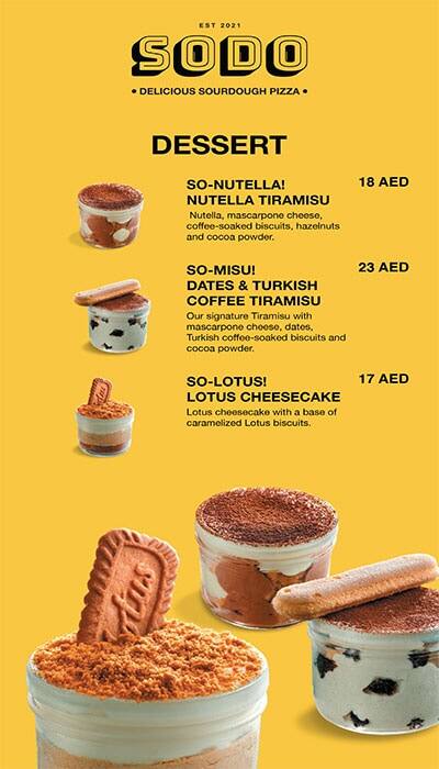 SoDo Sourdough Pizza Menu, Menu for SoDo Sourdough Pizza, Al Tallah, Ajman 