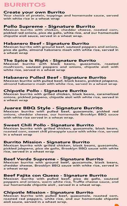 AMIGOVIO - MEXICAN BURRITOS Menu 