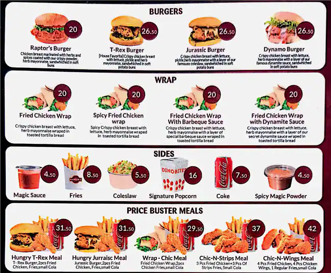 Raptor's Chicken Menu, Menu for Raptor's Chicken, Madinat Zayed, Abu Dhabi 